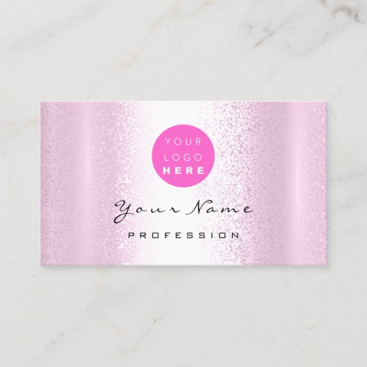 Logo Makeup Artist Hair Nails Professional Roze Visitekaartje (Voorkant)