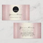 Logo Makeup Artist Hair Nails Roos Roze Modern Visitekaartje (Voorkant / Achterkant)