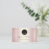 Logo Makeup Artist Hair Nails Roos Roze Modern Visitekaartje (Staand voorkant)