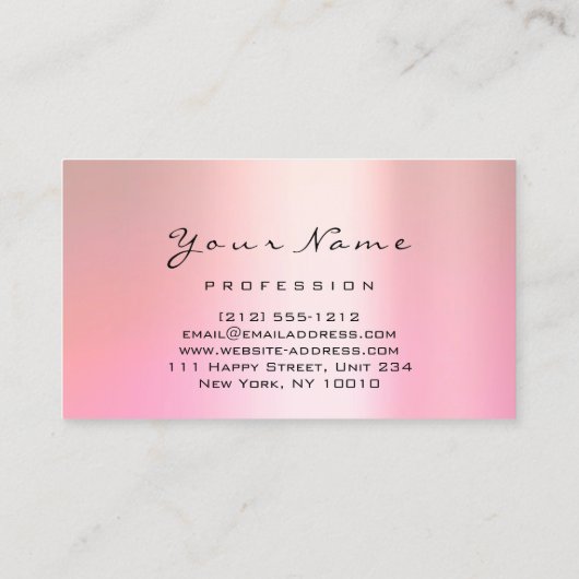 Logo Makeup Artist Hair Nails Roos Roze zorg Visitekaartje (Achterkant)