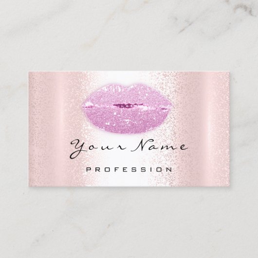 Logo Makeup Artist Professional Lips Kiss Glitter Visitekaartje (Voorkant)