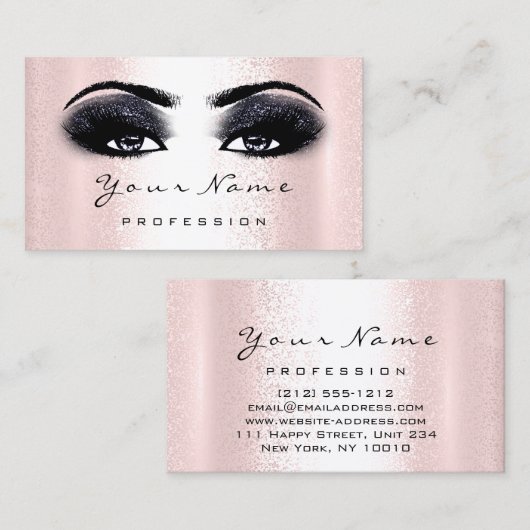 Logo Makeup Artist Professional Navy Black Lash Visitekaartje (Voorkant / Achterkant)