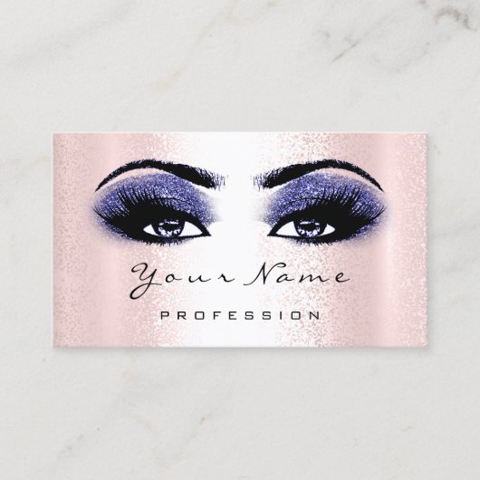 Logo Makeup Artist Professional Navy Blue Lash Visitekaartje (Voorkant)