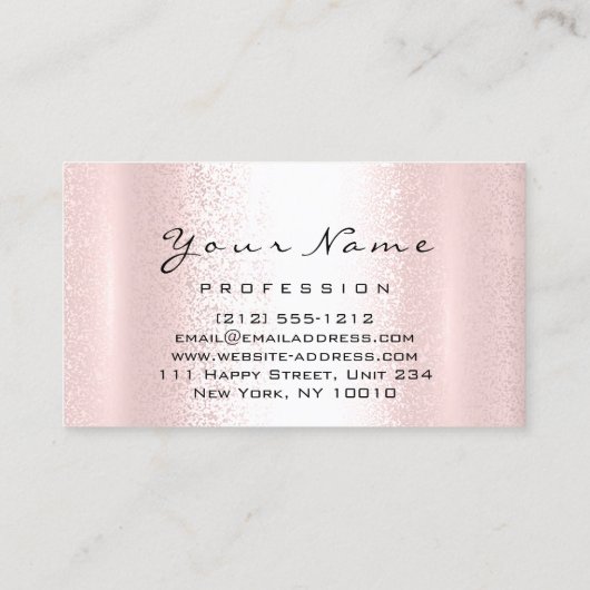 Logo Makeup Artist Professional Roos Roze streepje Visitekaartje (Achterkant)