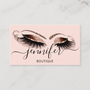 Logo Makeup Boutique Lash Studio Brow Roos Glitter Visitekaartje