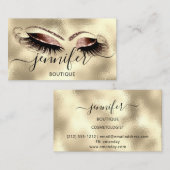 Logo Makeup Boutique Lash Studio Eyes Brows Gold Visitekaartje (Voorkant / Achterkant)