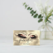 Logo Makeup Boutique Lash Studio Eyes Brows Gold Visitekaartje (Staand voorkant)