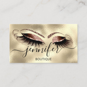 Logo Makeup Boutique Lash Studio Eyes Brows Gold Visitekaartje