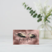 Logo Makeup Boutique Lash Studio Eyes Roos Gold Visitekaartje (Staand voorkant)