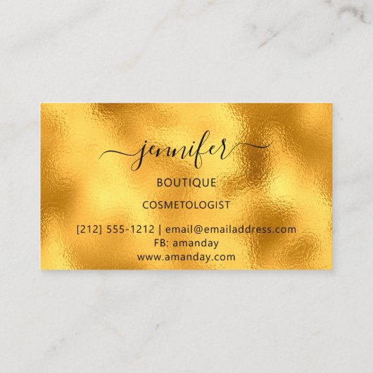 Logo Makeup Boutique Lash Studio Gold Brows Roze Visitekaartje (Achterkant)