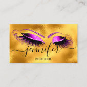 Logo Makeup Boutique Lash Studio Gold Brows Roze Visitekaartje (Voorkant)