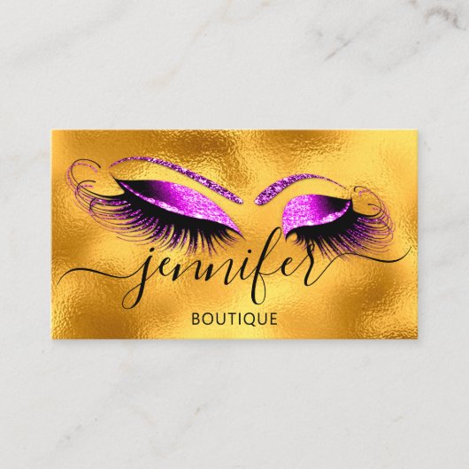 Logo Makeup Boutique Lash Studio Gold Brows Roze Visitekaartje