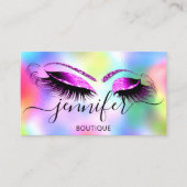 Logo Makeup Boutique Lash Studio Holografen Hot Visitekaartje (Voorkant)