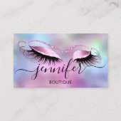 Logo Makeup Boutique Lash Studio Roze Holograaf Visitekaartje (Voorkant)