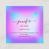 Logo Makeup Boutique Lashes Studio Hot Holograaf Vierkante Visitekaartje (Achterkant)