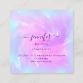 Logo Makeup Boutique Shop Abstract Holograaf Vierkante Visitekaartje (Achterkant)
