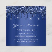 Logo Makeup Event Planner Glitter Navy Drives Vierkante Visitekaartje (Achterkant)