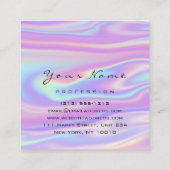 Logo Makeup Hair Nail Floral Holografen Roze Vierkante Visitekaartje (Achterkant)