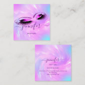 Logo Makeup Lashes Extension Studio Holograafroze Vierkante Visitekaartje (Voorkant / Achterkant)