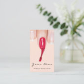 Logo Makeup Manicure Red Nails Blush Visitekaartje (Staand voorkant)