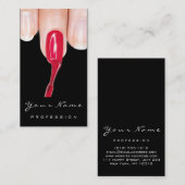 Logo Makeup Manicure Red Nails Roos Black Visitekaartje (Voorkant / Achterkant)