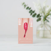 Logo Makeup Manicure Red Nails Roos Visitekaartje (Staand voorkant)