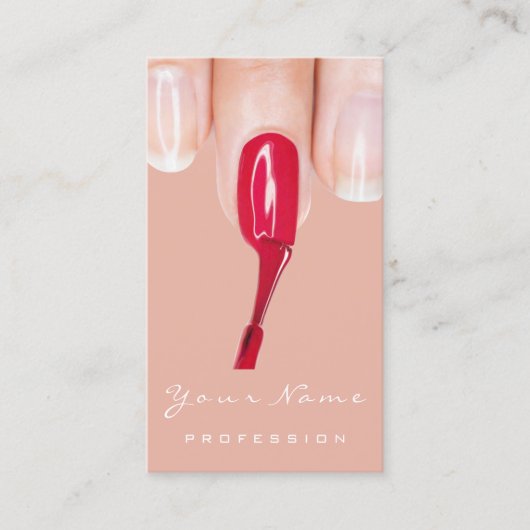 Logo Makeup Manicure Red Nails Roos Visitekaartje (Voorkant)