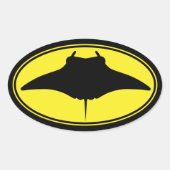 Logo Manta Ray Ovale Sticker (Voorkant)