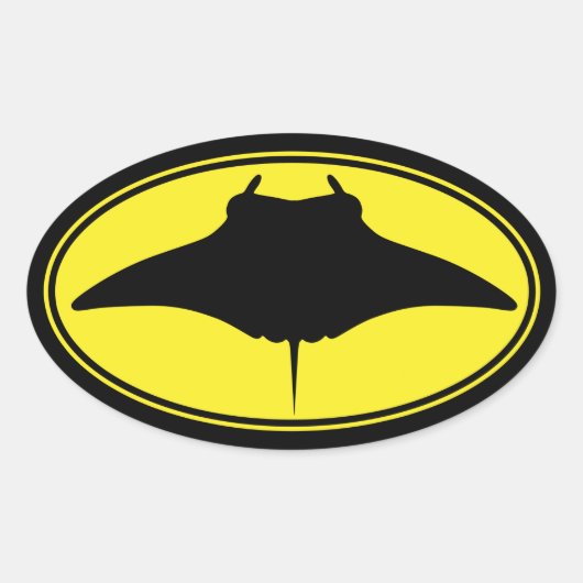 Logo Manta Ray Ovale Sticker (Voorkant)