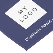 Logo marineblauw-witte salon korte tafelloper (Hoek)