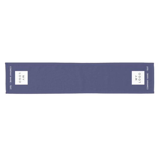 Logo marineblauw-witte salon korte tafelloper (Horizontaal)