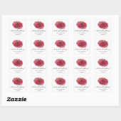 Logo maroon borstelslag typografie haarmake-up vierkante sticker (Vel)