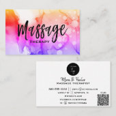 ** LOGO Massage Therapist Massage Therapy QR Visitekaartje (Voorkant / Achterkant)