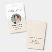 Logo medewerker ronde foto ID Badge (Voor- en achterkant)