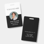 Logo medewerker ronde foto ID Badge (Voor- en achterkant)