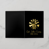 Logo Memorial Gold Firefighter Folie Wenskaart (Buiten Laag)