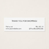 Logo-merk minimalistische sieraden oorbel display mini visitekaartjes (Achterkant)