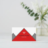 Logo Merk Rood & Wit Visitekaartje (Staand voorkant)
