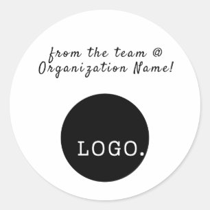LOGO MERKORGANISATIE ZAKELIJK BEDRIJF BOOKPLATE RONDE STICKER