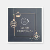 Logo Merry Kerstmis Feestdagen Corporate Modern Servet (Voorkant)