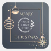Logo Merry Kerstmis Feestdagen Corporate Modern Vierkante Sticker (Voorkant)