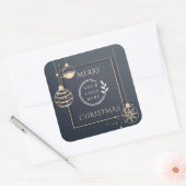 Logo Merry Kerstmis Feestdagen Corporate Modern Vierkante Sticker (Envelop)