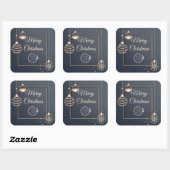 Logo Merry Kerstmis Feestdagen Corporate Modern Vierkante Sticker (Vel)