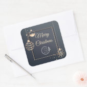 Logo Merry Kerstmis Feestdagen Corporate Modern Vierkante Sticker (Envelop)