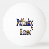 Logo met afbeelding van Palomino-paarden, Pingpongbal (Voorkant)