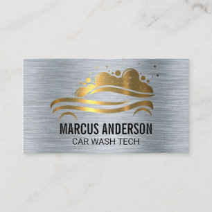 Logo met autowrakken   Metaal Visitekaartje