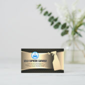 Logo met autowrakken | Schoonmaakservice Gold Meta Visitekaartje (Staand voorkant)