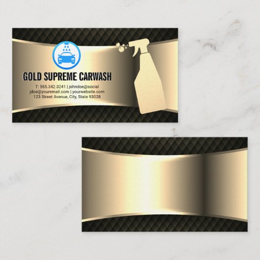 Logo met autowrakken | Schoonmaakservice Gold Meta Visitekaartje (Voorkant / Achterkant)