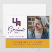 Logo met beginletters van University at Albany Kaart (Voorkant / Achterkant)