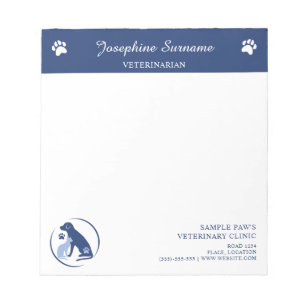 Logo met Blauwe Hond en Kat en Aangepaste Tekst Di Notitieblok